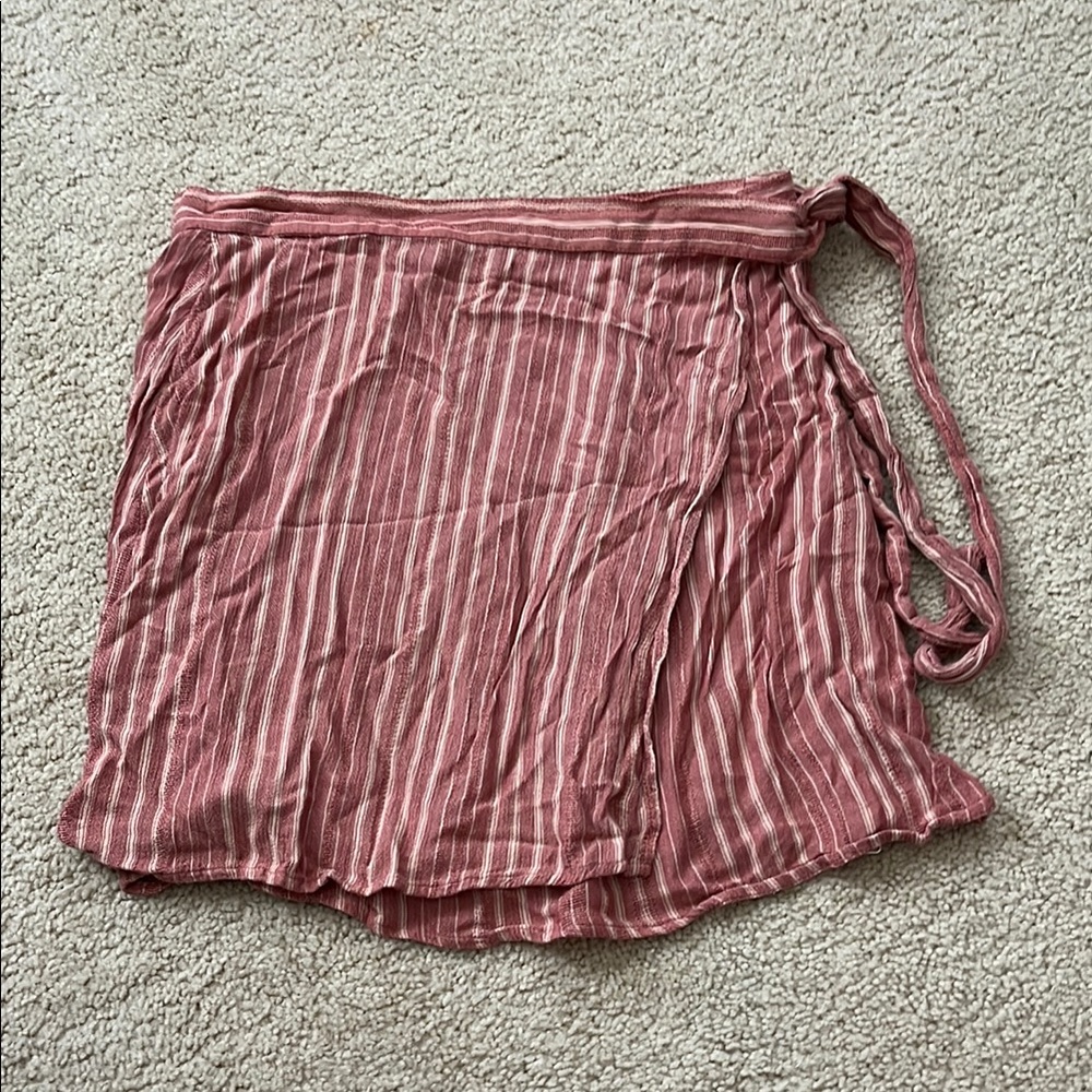 American Eagle Outfitters Pink Wrap Mini Skirt